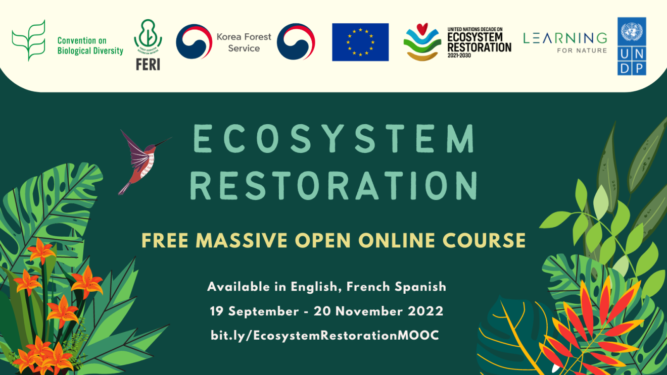 Ecosystem Restoration free course postcard